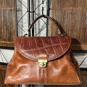 Vintage Mock Croc Leather Handbag